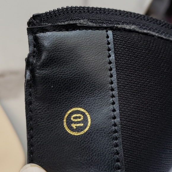 Coutgo Square Toe Chelsea Ankle Boots Stacked Block Heel Zip Up Black Size 10 - Picture 8 of 9